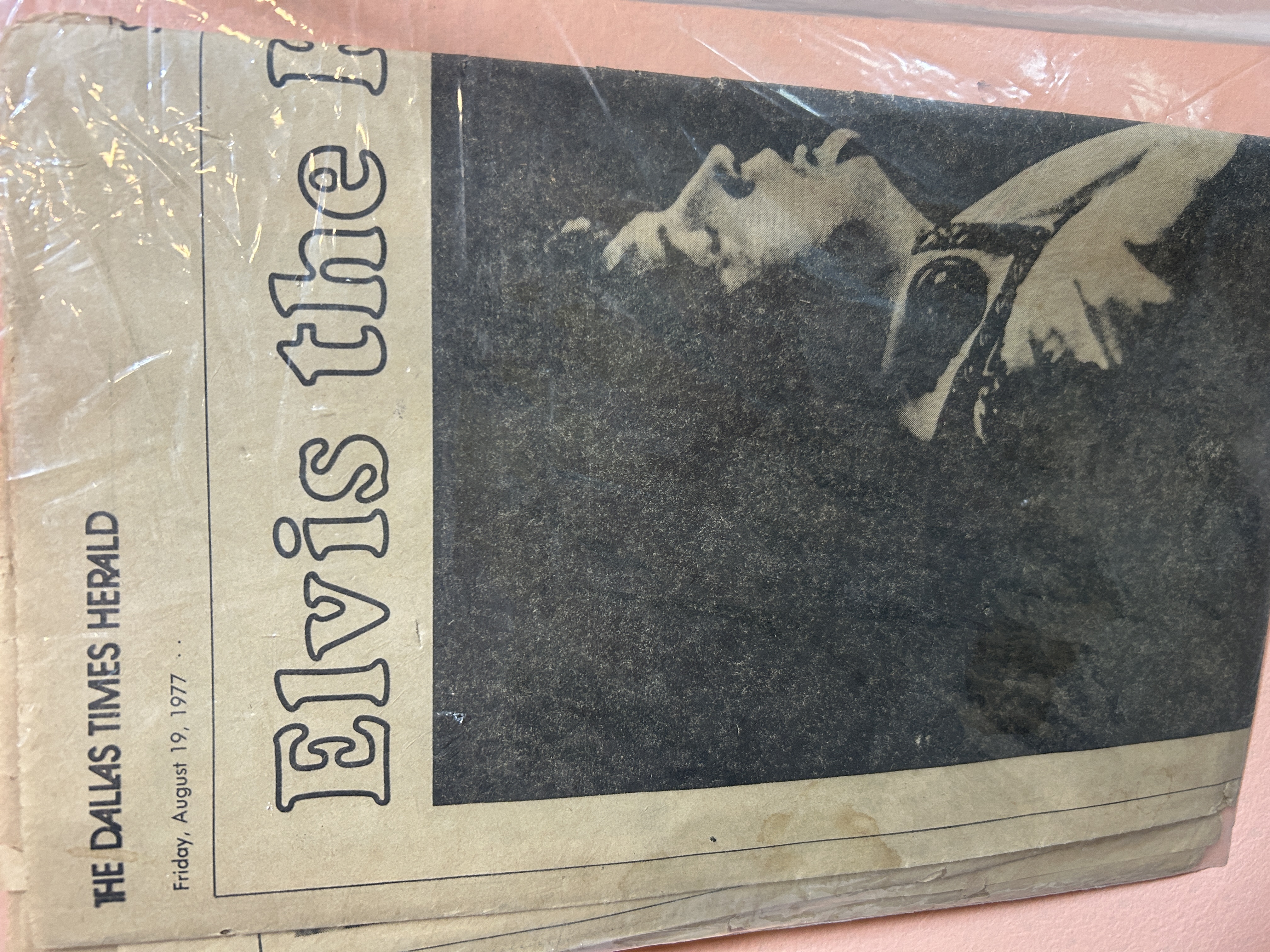 Elvis Presley 1977 Dallas Times Herald Memorial Section Framed - August 19, 1977  