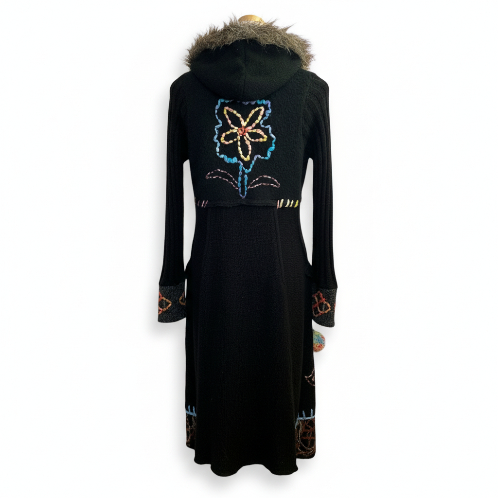 Women’s Stella Morgan Embroidered Faux Fur Hooded Coat