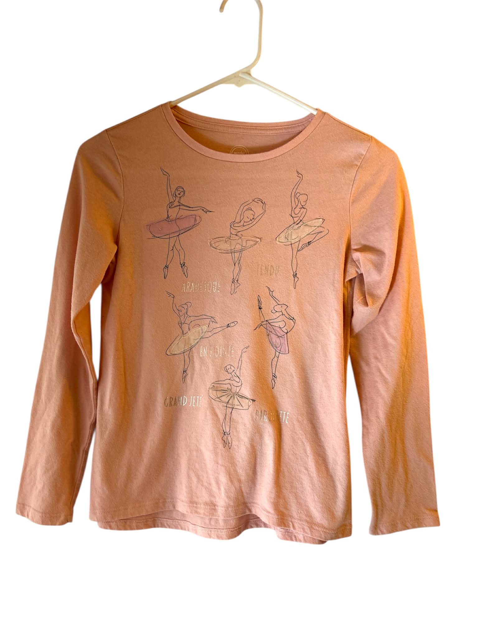 Girls Wonder Nation Long Sleeve Ballet Graphic Shirt 