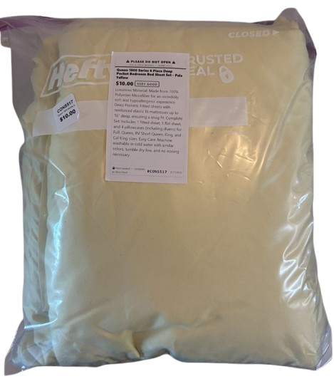 Queen 1800 Series 6 Piece Deep Pocket Bedroom Bed Sheet Set - Pale Yellow