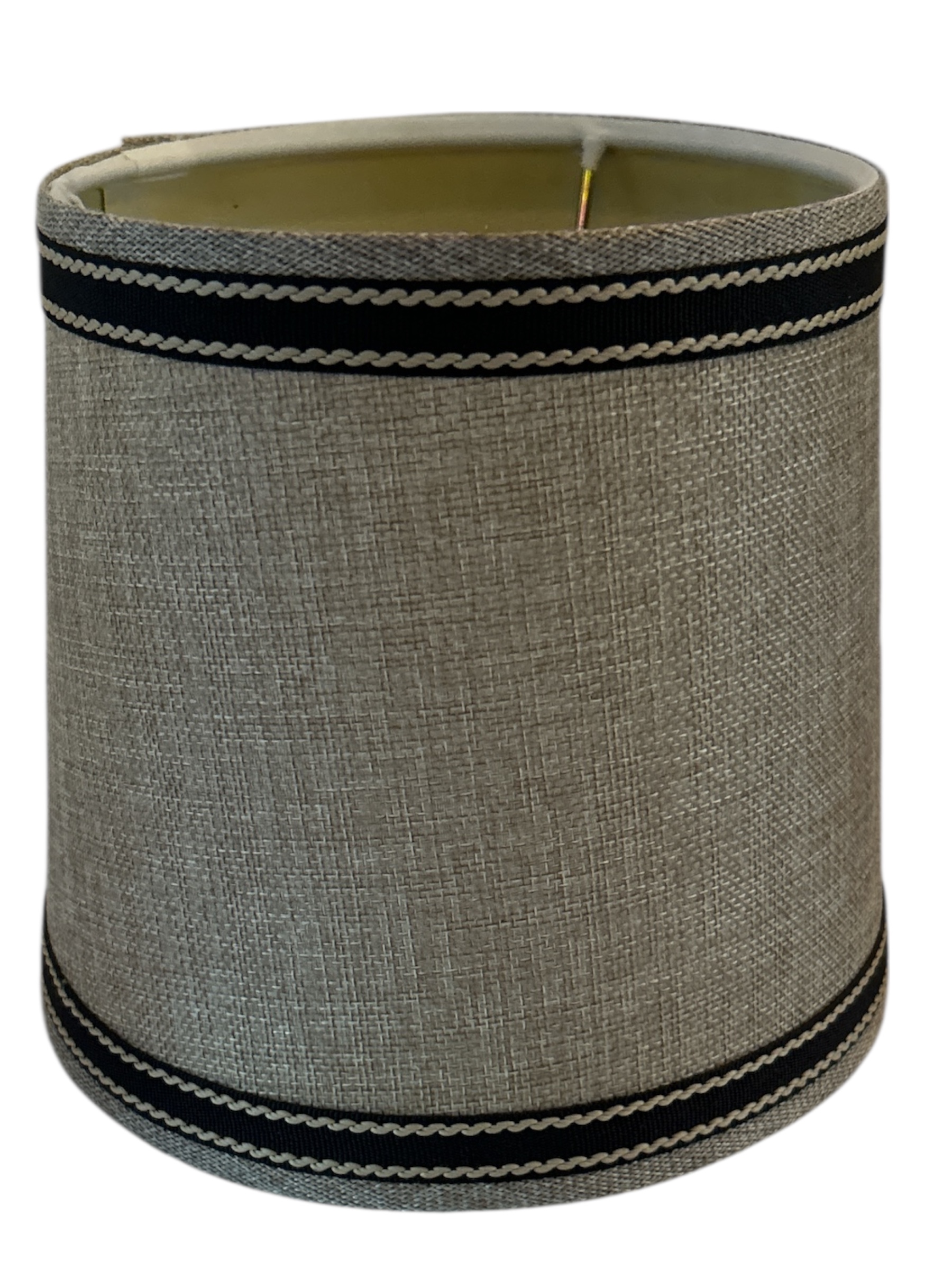Modern Linen Lamp Shade with Black Trim - Size 6"x"