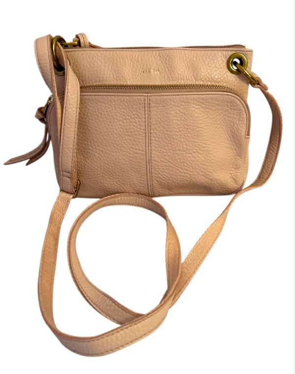 Fossil Leather Crossbody Purse Blush Pink 9x6.5