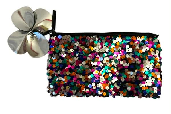 MAC Sequin Cosmetic Pouch Multicolor 8x4.5