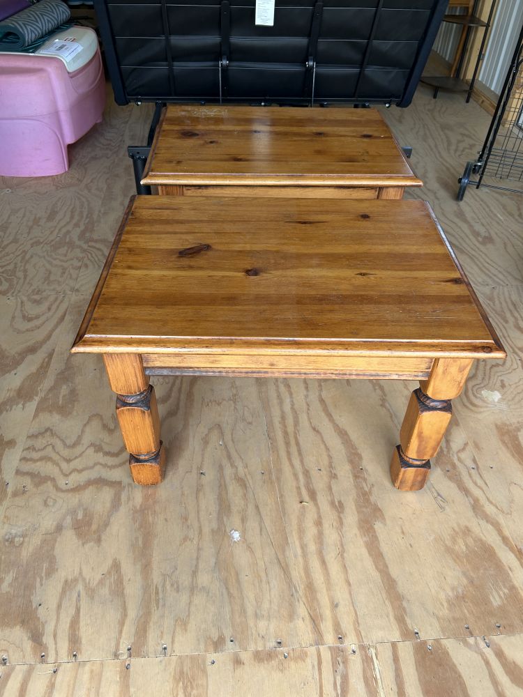 Solid Wood Coffee Table Set - Rich Finish