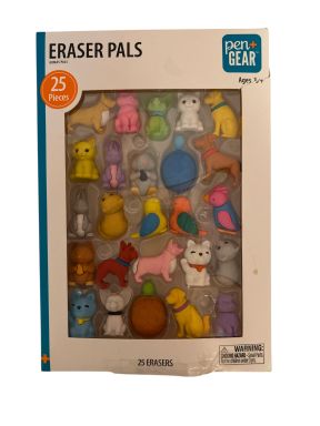 Paper Bear Eraser Pals – 25ct animal shapes – new